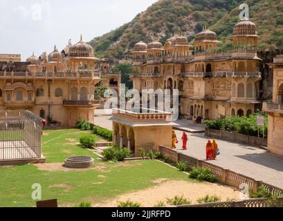 Der Galta Ji oder Monkey Temple in Jaipur, Indien Stockfoto