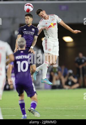 Orlando, FL: Während des Spiels Lamar Hunt U.S. Open Cup im Halbfinale der MLS, Mittwoch, 27. Juli 2022, im Exploria Stadium. Orlando City schlug die Red Bulls 5 Stockfoto