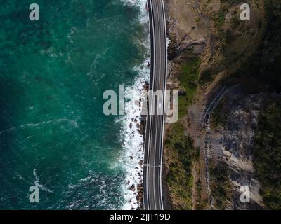 Straight Ocean Road - Half Ocean Half Land Stockfoto