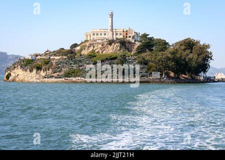 Eine malerische Ansicht des Alcatraz Gefängnisses in San Francisco, USA Stockfoto