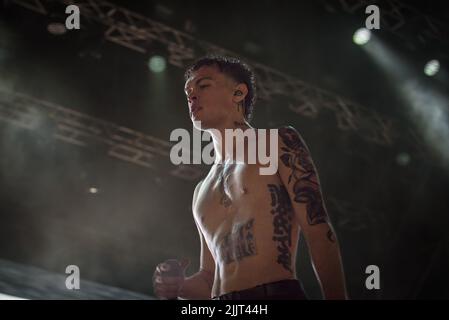Blanco während des Konzerts der Rock in Roma Show im Ippodromo delle Capannelle am 27. Juli 2022 in Rom, Italien Stockfoto