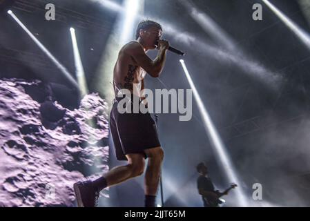 Blanco während des Konzerts der Rock in Roma Show im Ippodromo delle Capannelle am 27. Juli 2022 in Rom, Italien Stockfoto