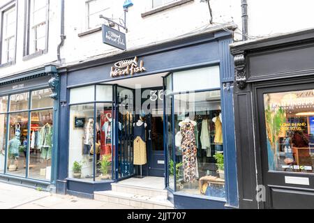 Weird Fish Bekleidungsgeschäft im Zentrum von York, North Yorkshire, England, Großbritannien, Sommer 2022 Stockfoto