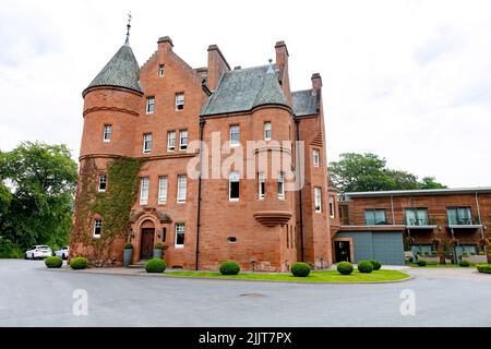 Das Fonab Castle in Pitlochry ist ein 5-Sterne-Luxushotel in der Nähe von Pitlochry im Hochland Perthshire, Schottland, Großbritannien Stockfoto