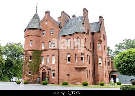 Das Fonab Castle in Pitlochry ist ein 5-Sterne-Luxushotel in der Nähe von Pitlochry im Hochland Perthshire, Schottland, Großbritannien Stockfoto