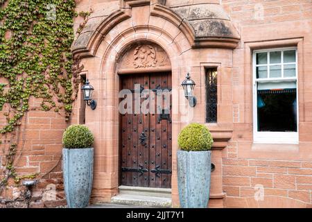 Das Fonab Castle in Pitlochry ist ein 5-Sterne-Luxushotel in der Nähe von Pitlochry im Hochland Perthshire, Schottland, Großbritannien Stockfoto