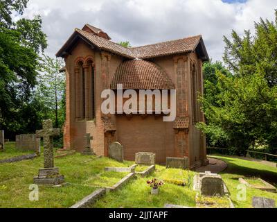 Außenansicht der Watts Chapel, Compton, Guildford, Surrey, Großbritannien Stockfoto