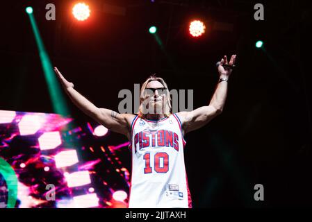 Piazza Lumiere, Giffoni Valle Piana (SA), Italien, 26. Juli 2022, Gemelli Diversi während Gemelli Diversi - Giffoni Music Concept - Music Concert Stockfoto