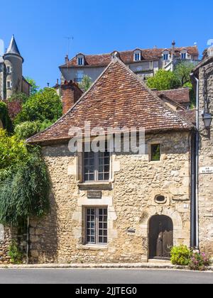 Haus in Angles-sur-l'Anglin, Vienne, von Kardinal Jean Balue, Kardinal 1421-1491 und Minister von König Ludwig XI. Von Frankreich. Stockfoto