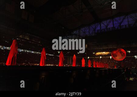 Detroit, USA. 27.. Juli 2022. The Weeknd tritt am 27. Juli 2022 im Ford Field im Rahmen seiner After Hours Til Dawn Tour auf. (Foto von Andrew Roth/Sipa USA) Quelle: SIPA USA/Alamy Live News Stockfoto