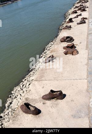 Schuhe am Donauufer, Budapest Stockfoto