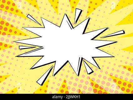 Leere Spitz Und Gezackt Dialogfeld Explosion Text Ballon Farbigen Hintergrund Design. Kommunikation Leere Vorlage Isolierte Minimalistische Grafik-Layout Stockfoto