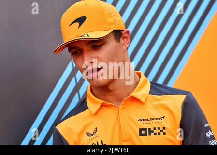 Budapest, Ungarn. 28.. Juli 2022. Lando Norris (GBR) McLaren. 28.07.2022. Formel 1 Weltmeisterschaft, Rd 13, Großer Preis Von Ungarn, Budapest, Ungarn, Tag Der Vorbereitung. Bildnachweis sollte lauten: XPB/Press Association Images. Quelle: XPB Images Ltd/Alamy Live News Stockfoto