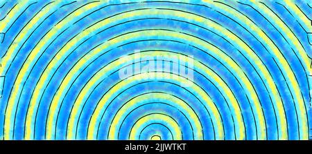 Digitale malerische Wiedergabe von komplexen bunten geometrischen Mustern in Aquarell- und Tintenstil auf Papierleinwand - helle abstrakte künstlerische konzeptuelle Stockfoto