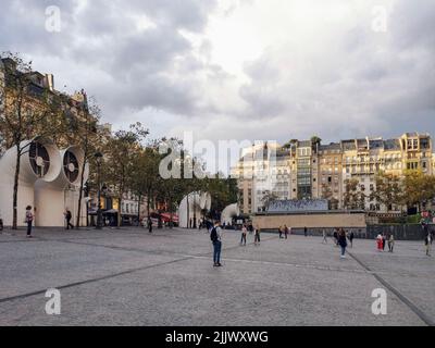 Frankreich, Paris, das Centre Pompidou das Centre Pompidou ist ein komplexes Gebäude im Stadtteil Beaubourg im Pariser Arrondissement 4.. I Stockfoto