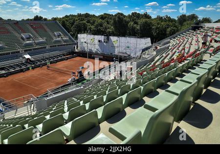 Warschau, Polen. 28.. Juli 2022. WARSCHAU, POLEN - 28. JULI: Gesamtansicht von Legia Tenis und Golf während der BNP Paribas Poland Open WTA250 am 28. Juli 2022 in Warschau, Polen. (Foto by PressFocus/Sipa USA)France OUT, Poland OUT Credit: SIPA USA/Alamy Live News Stockfoto