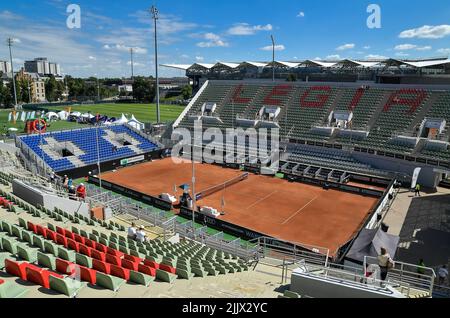 Warschau, Polen. 28.. Juli 2022. WARSCHAU, POLEN - 28. JULI: Gesamtansicht von Legia Tenis und Golf während der BNP Paribas Poland Open WTA250 am 28. Juli 2022 in Warschau, Polen. (Foto by PressFocus/Sipa USA)France OUT, Poland OUT Credit: SIPA USA/Alamy Live News Stockfoto