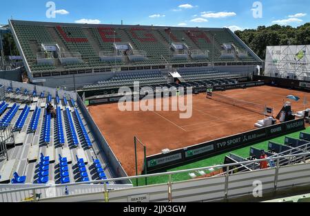 Warschau, Polen. 28.. Juli 2022. WARSCHAU, POLEN - 28. JULI: Gesamtansicht von Legia Tenis und Golf während der BNP Paribas Poland Open WTA250 am 28. Juli 2022 in Warschau, Polen. (Foto by PressFocus/Sipa USA)France OUT, Poland OUT Credit: SIPA USA/Alamy Live News Stockfoto