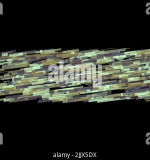 Abstrakte geometrische Geschwindigkeit Linie Multi Neon farbige Fackeln Formen und Gitter auf einem isolierten schwarzen Hintergrund in der Mitte Licht Spuren Stockfoto