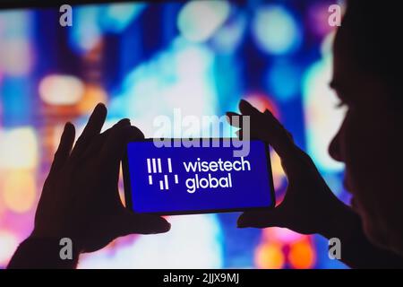 Brasilien. 28.. Juli 2022. In dieser Abbildung wird das WiseTech Global-Logo auf einem Smartphone-Bildschirm angezeigt. (Bild: © Rafael Henrique/SOPA Images via ZUMA Press Wire) Stockfoto