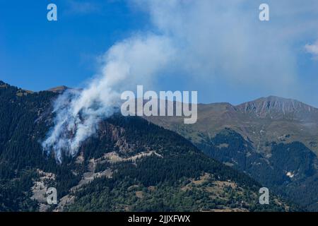 Feux de forêt à Villemartin, Savoie, 27 juillet 2022 Stockfoto