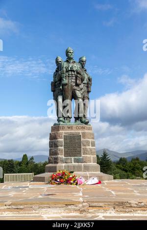 Das Commando Memorial ist ein denkmalgeschütztes Denkmal der Kategorie A in Lochaber, Schottland, das den Männern der ursprünglichen britischen Commando-Streitkräfte des Weltkriegs 2 gewidmet ist Stockfoto