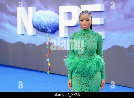 Keke Palmer bei der britischen Premiere von Nope auf dem Odeon Leicester Square in London. Bilddatum: Donnerstag, 28. Juli 2022. Stockfoto