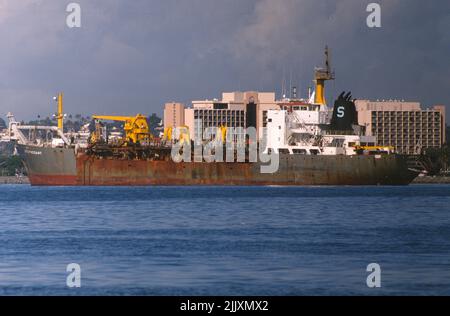 M/V Stuyvesant vor Anker im Hafen von San Diego Stockfoto