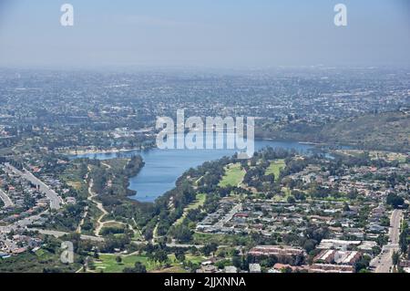 Lake Murray in San Diego vom Cowles Mountain Stockfoto