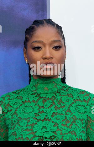 London, Großbritannien. 28. Juli 2022. Cast-Mitglied Keke Palmer nimmt an der UK-Premiere des Films ‘Nope’ am Odeon Leicester Square Teil. Der Film erscheint am 12. August in den britischen Kinos. Kredit: Stephen Chung / EMPICS / Alamy Live Nachrichten Stockfoto