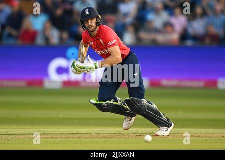 Jos Buttler aus England trifft eine Single in, am 7/28/2022. (Foto von Craig Thomas/News Images/Sipa USA) Quelle: SIPA USA/Alamy Live News Stockfoto