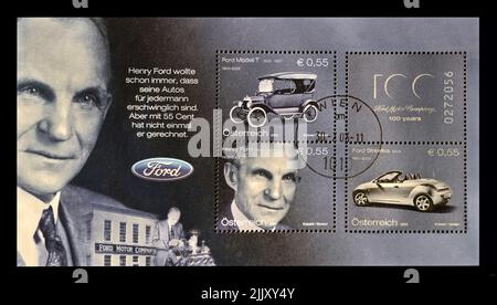 Henry Ford (1863-1947), amerikanischer Industriekapitän und Geschäftsmagnat, Gründer der Ford Motor Company, um 2003. Stockfoto