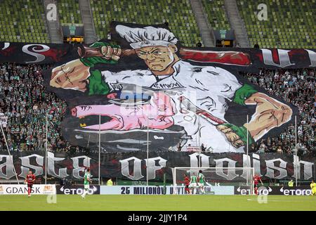 Danzig, Polen. 28.. Juli 2022. Fans während des Spiels der zweiten Qualifikationsrunde der UEFA Europa Conference League mit Lechia Danzig und Rapid Vienna in der PGE Arena am 28. Juli 2022 in Danzig, Polen. (Foto von Piotr Matusewicz/PressFocus/Sipa USA)France OUT, Poland OUT Credit: SIPA USA/Alamy Live News Stockfoto