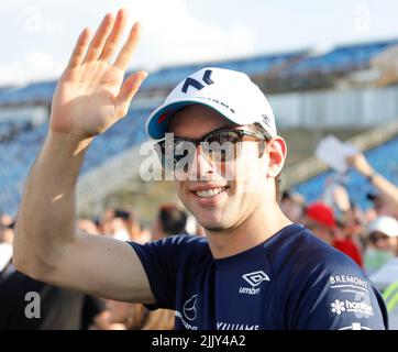 Magyorod, Ungarn. 28.. Juli 2022. Magyorod, Ungarn. Juli 28. 2022. Formel 1 großer Preis von Ungarn in Hungaroring, Ungarn. Im Bild: Nichola Latifi (CDN) von Williams Credit: Piotr Zajac/Alamy Live News Stockfoto