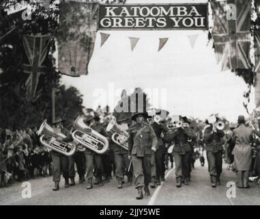 A.I.F. marsch nach Bathurst. 25. August 1940. Stockfoto