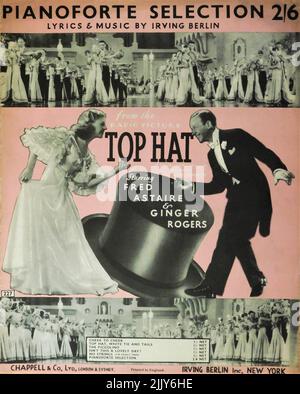 Britische Noten für FRED ASTAIRE und GINGER ROGERS in TOP HAT 1935 Regisseur MARK SANDRICH Musik und Texte Irving Berlin RKO Radio Picches Stockfoto