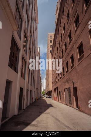 Straße in der Stadt Land Korallen Giebel Gebäude Stockfoto