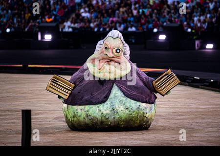 BIRMINGHAM, GROSSBRITANNIEN. 28. Juli 2022. Aufnahme während der Eröffnungszeremonie von Birmingham 2022 - Commonwealth Games im Alexander Stadium am Donnerstag, 28. Juli 2022 in BIRMINGHAM, GROSSBRITANNIEN. Kredit: Taka Wu/Alamy Live Nachrichten Stockfoto