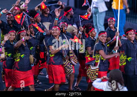 BIRMINGHAM, GROSSBRITANNIEN. 28. Juli 2022. Aufnahme während der Eröffnungszeremonie von Birmingham 2022 - Commonwealth Games im Alexander Stadium am Donnerstag, 28. Juli 2022 in BIRMINGHAM, GROSSBRITANNIEN. Kredit: Taka Wu/Alamy Live Nachrichten Stockfoto