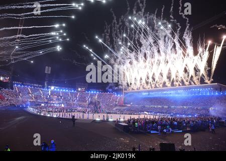 Stadt, Großbritannien. 28.. Juli 2022. CWG Birmingham, Großbritannien: Die Eröffnungszeremonie im Alexander Stadium. Kredit: Seshadri SUKUMAR/Alamy Live Nachrichten Stockfoto