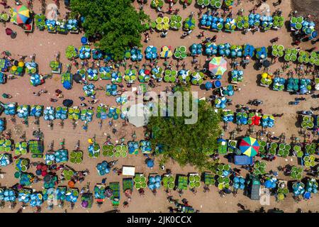 Mango-Großhandelsmarkt in Kansat in Chapainawabganj, Bangladesch. Stockfoto