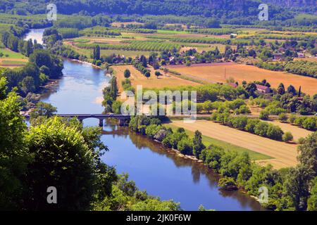 Der Fluss Dordogne, Frankreich Stockfoto