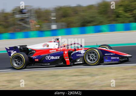 Magyorod, Ungarn. 29.. Juli 2022. Magyorod, Ungarn. Juli 29. 2022. F2 großer Preis von Ungarn bei Hungaroring, Ungarn. Im Bild: #20 Richard Verschoor (NLD) von Trident während der ersten Trainingseinheit Quelle: Piotr Zajac/Alamy Live News Stockfoto