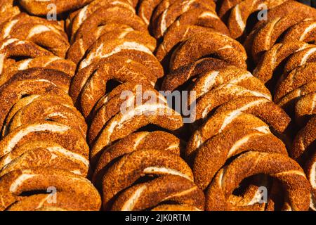 Bagels von einer Theke in Istanbul Stockfoto