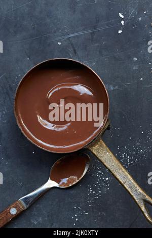 Geschmolzene Schokolade Stockfoto