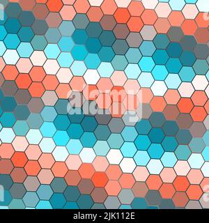Geometrie Hexagon Wand Textur Hintergrund mehrfarbige Wabenmuster Tapete Stockfoto