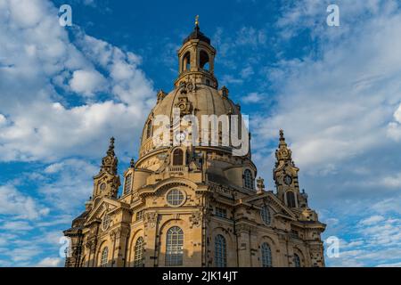Die restaurierte Frauenkirche in Dresden, Sachsen, Deutschland, Europa Stockfoto