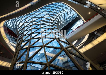 Moderne Architektur in der Zeilgalerie, Frankfurt, Hessen, Deutschland, Europa Stockfoto