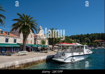 Passagierfähre in Cavtat an der Adria, Cavtat, Dubrovnik Riviera, Kroatien, Europa Stockfoto