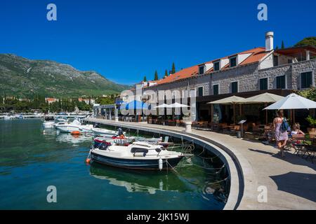 Hafenansicht von Cavtat, Cavtat an der Adria, Cavtat, Dubrovnik Riviera, Kroatien, Europa Stockfoto